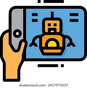 Artificial intelligence technology icon symbol vector image. Illustration of artificial intelligence futuristic information human learning software design image