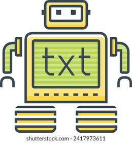 Icono de tecnología de inteligencia artificial símbolo de imagen vectorial. Ilustración de la inteligencia artificial información futurista del software de aprendizaje humano diseño de imagen