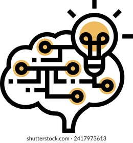 Artificial intelligence technology icon symbol vector image. Illustration of artificial intelligence futuristic information human learning software design image