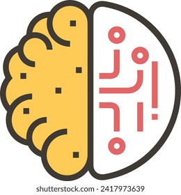 Artificial intelligence technology icon symbol vector image. Illustration of artificial intelligence futuristic information human learning software design image