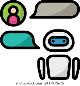 Artificial intelligence technology icon symbol vector image. Illustration of artificial intelligence futuristic information human learning software design image