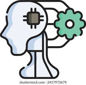 Artificial intelligence technology icon symbol vector image. Illustration of artificial intelligence futuristic information human learning software design image