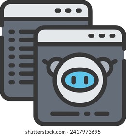 Artificial intelligence technology icon symbol vector image. Illustration of artificial intelligence futuristic information human learning software design image