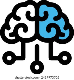 Artificial intelligence technology icon symbol vector image. Illustration of artificial intelligence futuristic information human learning software design image
