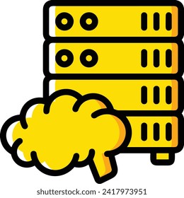 Artificial intelligence technology icon symbol vector image. Illustration of artificial intelligence futuristic information human learning software design image