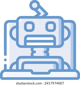 Icono de tecnología de inteligencia artificial símbolo de imagen vectorial. Ilustración de la inteligencia artificial información futurista del software de aprendizaje humano diseño de imagen