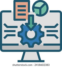 Artificial intelligence technology icon symbol vector image. Illustration of artificial intelligence futuristic information human learning software design image