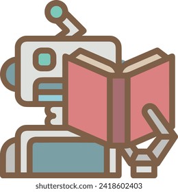 Artificial intelligence technology icon symbol vector image. Illustration of artificial intelligence futuristic information human learning software design image
