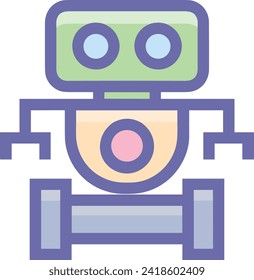 Artificial intelligence technology icon symbol vector image. Illustration of artificial intelligence futuristic information human learning software design image