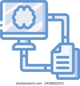 Artificial intelligence technology icon symbol vector image. Illustration of artificial intelligence futuristic information human learning software design image