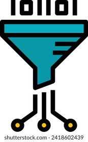 Icono de tecnología de inteligencia artificial símbolo de imagen vectorial. Ilustración de la inteligencia artificial información futurista del software de aprendizaje humano diseño de imagen