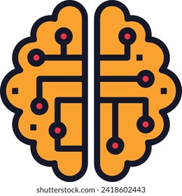 Artificial intelligence technology icon symbol vector image. Illustration of artificial intelligence futuristic information human learning software design image