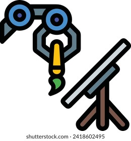 Artificial intelligence technology icon symbol vector image. Illustration of artificial intelligence futuristic information human learning software design image