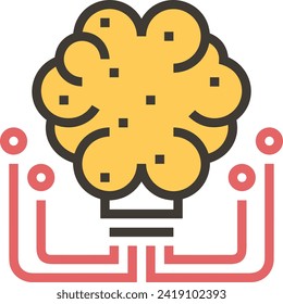 Artificial intelligence technology icon symbol vector image. Illustration of artificial intelligence futuristic information human learning software design image