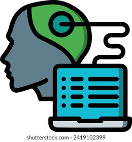 Artificial intelligence technology icon symbol vector image. Illustration of artificial intelligence futuristic information human learning software design image