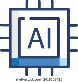 Artificial intelligence technology icon symbol vector image. Illustration of artificial intelligence futuristic information human learning software design image