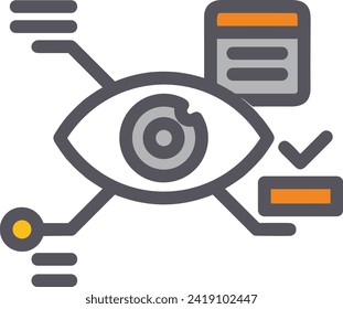 Artificial intelligence technology icon symbol vector image. Illustration of artificial intelligence futuristic information human learning software design image