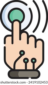 Artificial intelligence technology icon symbol vector image. Illustration of artificial intelligence futuristic information human learning software design image