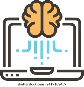 Artificial intelligence technology icon symbol vector image. Illustration of artificial intelligence futuristic information human learning software design image