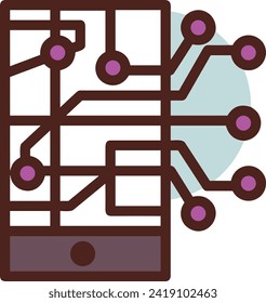 Artificial intelligence technology icon symbol vector image. Illustration of artificial intelligence futuristic information human learning software design image