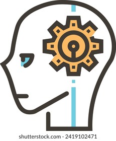 Artificial intelligence technology icon symbol vector image. Illustration of artificial intelligence futuristic information human learning software design image