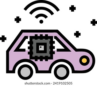 Artificial intelligence technology icon symbol vector image. Illustration of artificial intelligence futuristic information human learning software design image