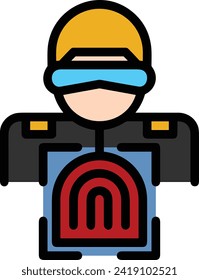 Symbol für Technologie der künstlichen Intelligenz, Vektorbild. Illustration künstlicher Intelligenz, futuristische Informationen, Design der menschlichen Lernsoftware