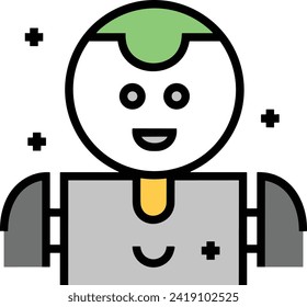 Icono de tecnología de inteligencia artificial símbolo de imagen vectorial. Ilustración de la inteligencia artificial información futurista del software de aprendizaje humano diseño de imagen