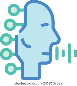 Artificial intelligence technology icon symbol vector image. Illustration of artificial intelligence futuristic information human learning software design image