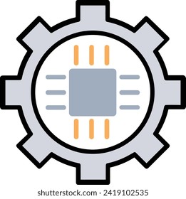 Artificial intelligence technology icon symbol vector image. Illustration of artificial intelligence futuristic information human learning software design image