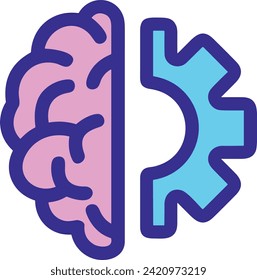 Artificial intelligence technology icon symbol vector image. Illustration of artificial intelligence futuristic information human learning software design image