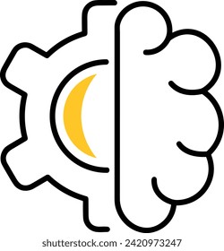 Artificial intelligence technology icon symbol vector image. Illustration of artificial intelligence futuristic information human learning software design image