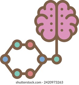 Artificial intelligence technology icon symbol vector image. Illustration of artificial intelligence futuristic information human learning software design image