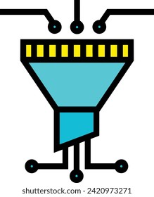 Artificial intelligence technology icon symbol vector image. Illustration of artificial intelligence futuristic information human learning software design image