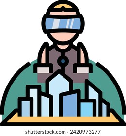 Artificial intelligence technology icon symbol vector image. Illustration of artificial intelligence futuristic information human learning software design image