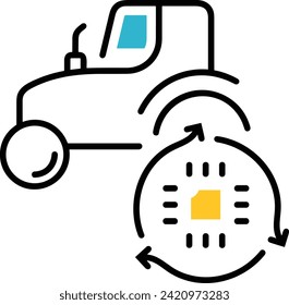 Symbol für Technologie der künstlichen Intelligenz, Vektorbild. Illustration künstlicher Intelligenz, futuristische Informationen, Design der menschlichen Lernsoftware