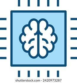 Icono de tecnología de inteligencia artificial símbolo de imagen vectorial. Ilustración de la inteligencia artificial información futurista del software de aprendizaje humano diseño de imagen