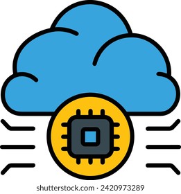 Icono de tecnología de inteligencia artificial símbolo de imagen vectorial. Ilustración de la inteligencia artificial información futurista del software de aprendizaje humano diseño de imagen