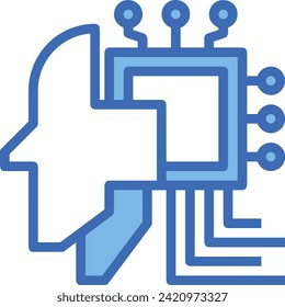 Artificial intelligence technology icon symbol vector image. Illustration of artificial intelligence futuristic information human learning software design image
