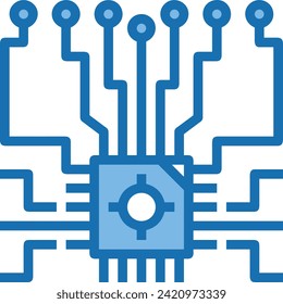 Artificial intelligence technology icon symbol vector image. Illustration of artificial intelligence futuristic information human learning software design image