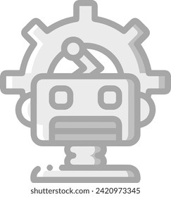 Artificial intelligence technology icon symbol vector image. Illustration of artificial intelligence futuristic information human learning software design image