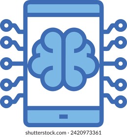 Icono de tecnología de inteligencia artificial símbolo de imagen vectorial. Ilustración de la inteligencia artificial información futurista del software de aprendizaje humano diseño de imagen