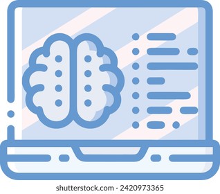 Artificial intelligence technology icon symbol vector image. Illustration of artificial intelligence futuristic information human learning software design image