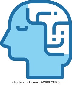 Artificial intelligence technology icon symbol vector image. Illustration of artificial intelligence futuristic information human learning software design image