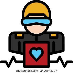Artificial intelligence technology icon symbol vector image. Illustration of artificial intelligence futuristic information human learning software design image