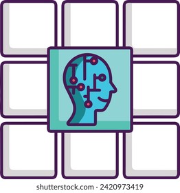 Artificial intelligence technology icon symbol vector image. Illustration of artificial intelligence futuristic information human learning software design image