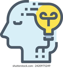 Artificial intelligence technology icon symbol vector image. Illustration of artificial intelligence futuristic information human learning software design image