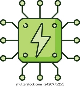 Artificial intelligence technology icon symbol vector image. Illustration of artificial intelligence futuristic information human learning software design image