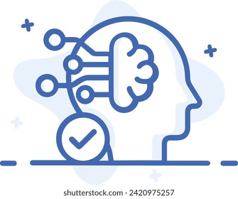 Artificial intelligence technology icon symbol vector image. Illustration of artificial intelligence futuristic information human learning software design image