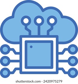 Symbol für Technologie der künstlichen Intelligenz, Vektorbild. Illustration künstlicher Intelligenz, futuristische Informationen, Design der menschlichen Lernsoftware